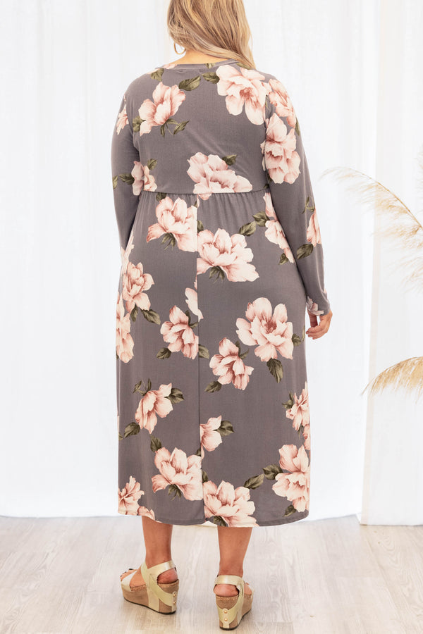 Casual Walks Dress, Charcoal