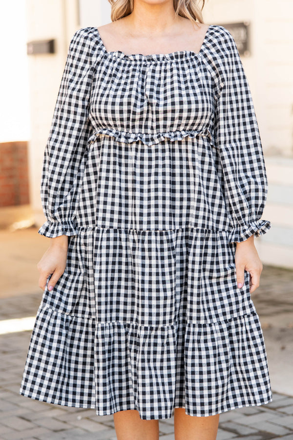 Chic Soul plus size clothing, black and white plaid dress