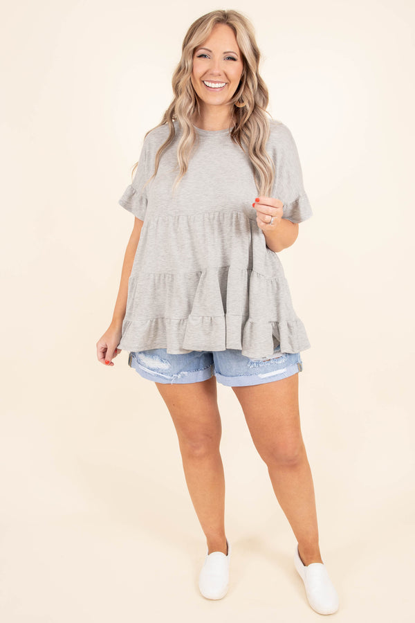 Chic Soul plus size clothing, light wash distressed denim shorts