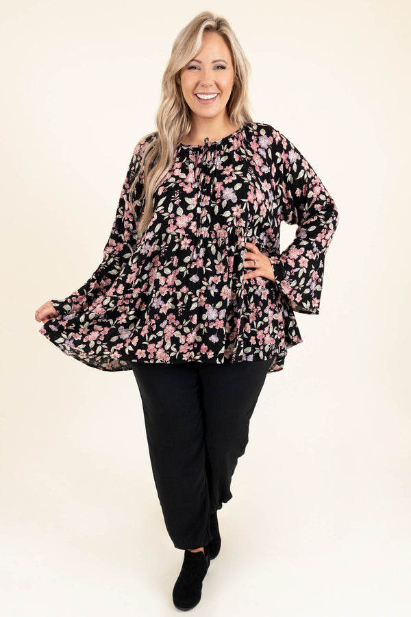 Chic Soul plus size clothing, black draw string pants