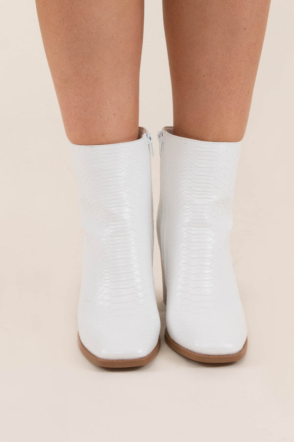 booties, heels, white, scales, shoes