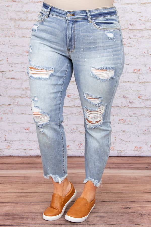 botttoms, jeans, ripped, blue, distressed, boyfriend, light wash 