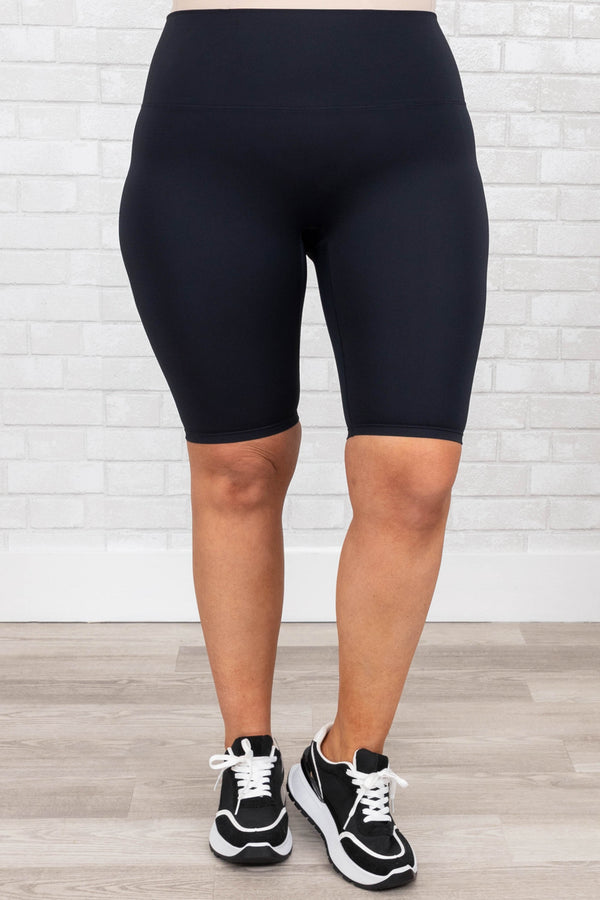 Chic Soul plus size clothing, black biker shorts