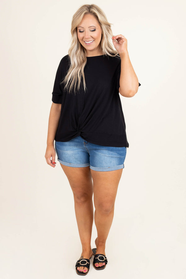 Chic Soul plus size clothing, solid blue jean shorts