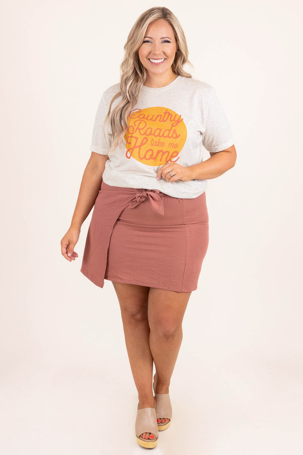 Chic Soul plus size clothing, dusty rose solid wrap skirt
