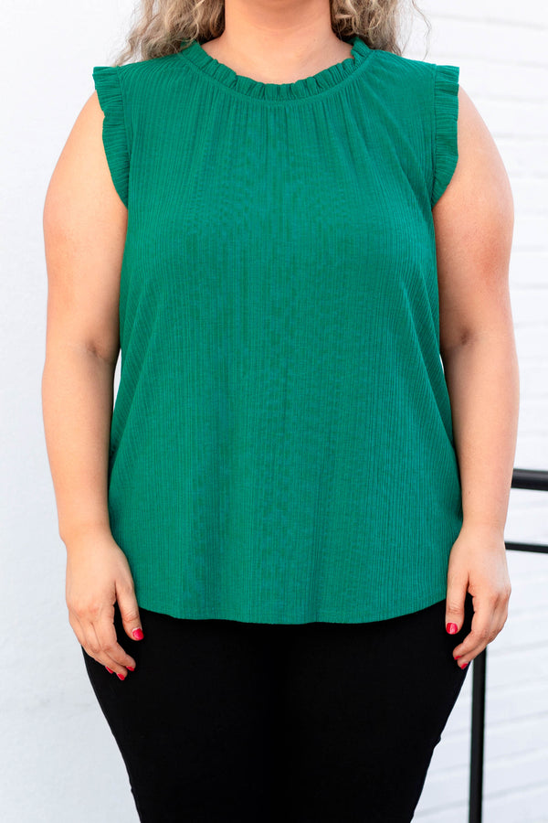 Chic Soul plus size clothing, teal greenish tank top