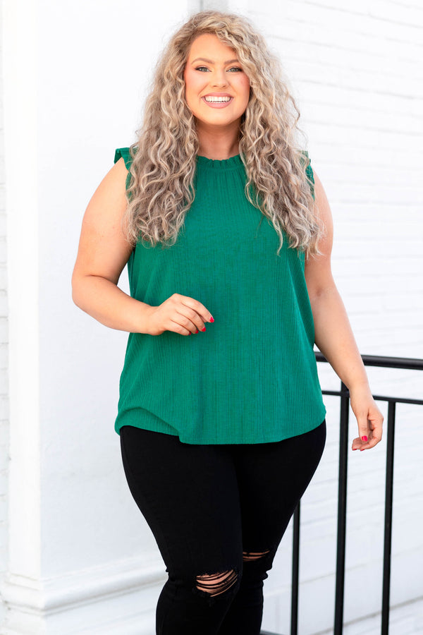 Chic Soul plus size clothing, teal greenish tank top