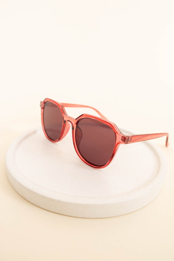 Chic Soul plus size clothing, pinkish red sunglasses