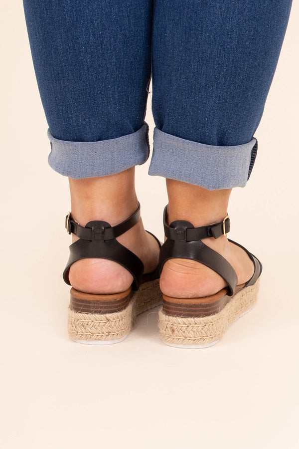 Chic Soul plus size clothing, black platform sandals