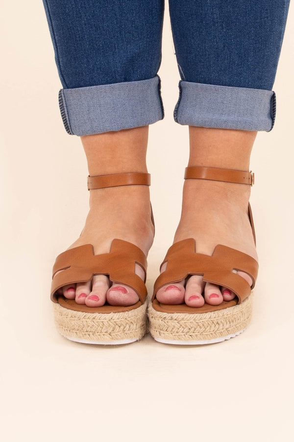 Chic Soul plus size clothing, tan platform sandals