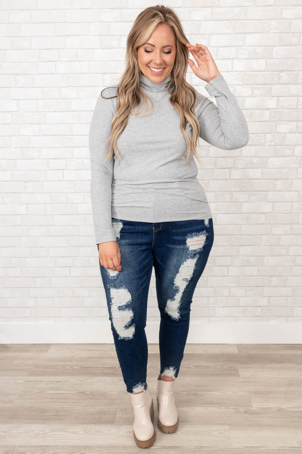 Chic Soul plus size clothing, dark wash distressed skinny jeans