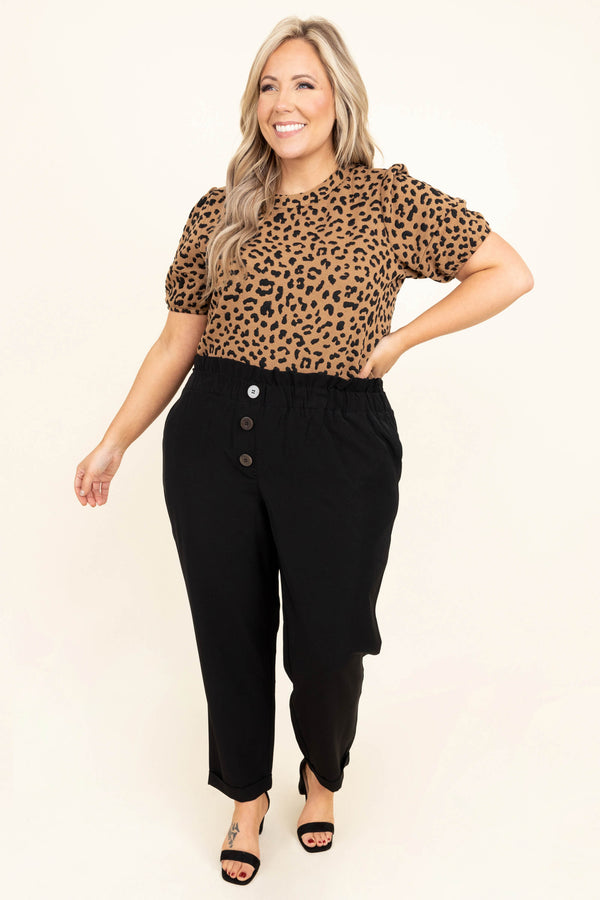 Chic Soul plus size clothing, mocha leopard print top